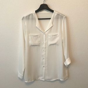 White Button-Down Blouse